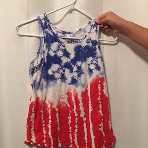 Red, white, and blue girls tank top